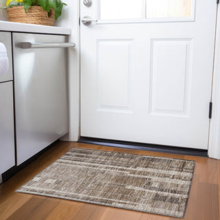 Piper Looms Mayfield Stripes AMF1063 Brown Machine Washable Area Rug Scatter Lifestyle Image Feature