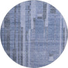 Piper Looms Mayfield Stripes AMF1063 Denim Machine Washable Area Rug Round Main Image