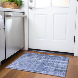 Piper Looms Mayfield Stripes AMF1063 Denim Machine Washable Area Rug Scatter Lifestyle Image Feature
