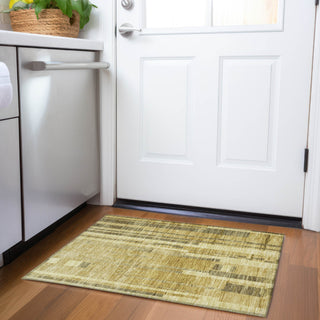 Piper Looms Mayfield Stripes AMF1063 Gold Machine Washable Area Rug Scatter Lifestyle Image Feature