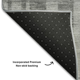 Piper Looms Mayfield Stripes AMF1063 Gray Machine Washable Area Rug Backing Image