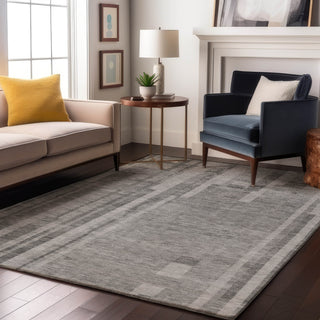 Piper Looms Mayfield Stripes AMF1063 Gray Machine Washable Area Rug Lifestyle Image Feature