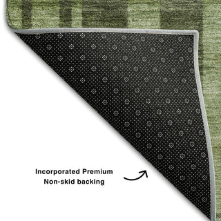 Piper Looms Mayfield Stripes AMF1063 Green Machine Washable Area Rug Backing Image