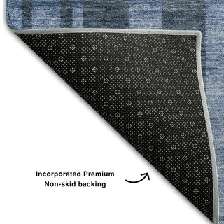 Piper Looms Mayfield Stripes AMF1063 Navy Machine Washable Area Rug Backing Image