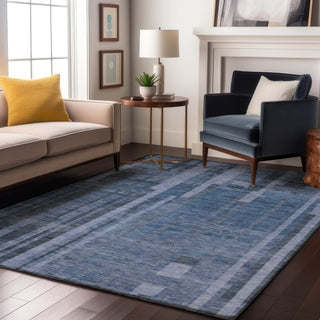 Piper Looms Mayfield Stripes AMF1063 Navy Machine Washable Area Rug Lifestyle Image Feature