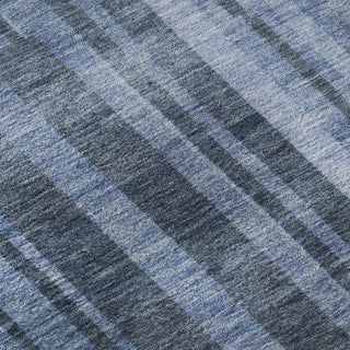 Piper Looms Mayfield Stripes AMF1063 Navy Machine Washable Area Rug Swatch Image