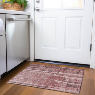 Piper Looms Mayfield Stripes AMF1063 Paprika Machine Washable Area Rug Scatter Lifestyle Image Feature