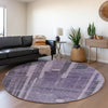 Piper Looms Mayfield Stripes AMF1063 Purple Machine Washable Area Rug Round Lifestyle Image Feature
