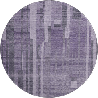 Piper Looms Mayfield Stripes AMF1063 Purple Machine Washable Area Rug Round Main Image