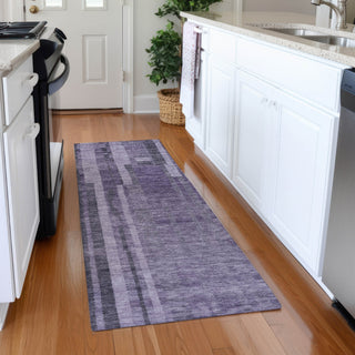 Piper Looms Mayfield Stripes AMF1063 Purple Machine Washable Area Rug Runner Lifestyle Image Feature