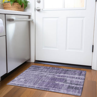 Piper Looms Mayfield Stripes AMF1063 Purple Machine Washable Area Rug Scatter Lifestyle Image Feature
