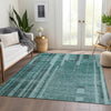 Piper Looms Mayfield Stripes AMF1063 Teal Machine Washable Area Rug Lifestyle Image Feature