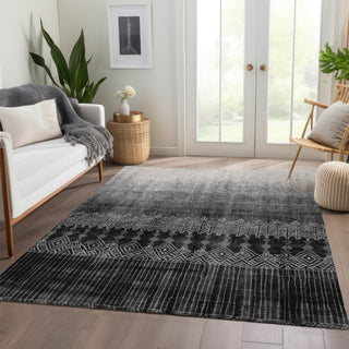 Piper Looms Mayfield Ombre AMF1064 Black Machine Washable Area Rug Lifestyle Image Feature