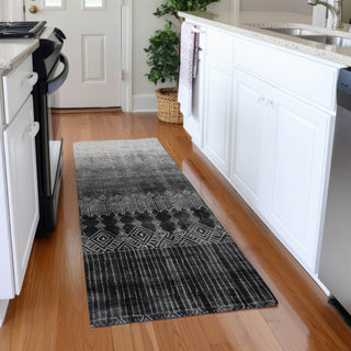 Piper Looms Mayfield Ombre AMF1064 Black Machine Washable Area Rug Runner Lifestyle Image Feature