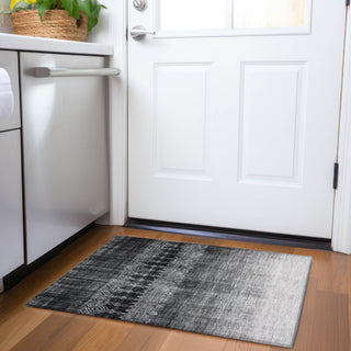 Piper Looms Mayfield Ombre AMF1064 Black Machine Washable Area Rug Scatter Lifestyle Image Feature