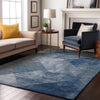 Piper Looms Mayfield Diamond AMF1065 Blue Machine Washable Area Rug Lifestyle Image Feature
