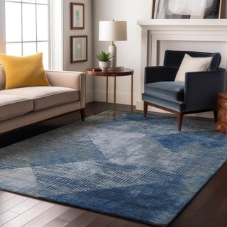 Piper Looms Mayfield Diamond AMF1065 Blue Machine Washable Area Rug Lifestyle Image Feature