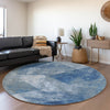 Piper Looms Mayfield Diamond AMF1065 Blue Machine Washable Area Rug Round Lifestyle Image Feature