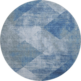 Piper Looms Mayfield Diamond AMF1065 Blue Machine Washable Area Rug Round Main Image