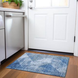 Piper Looms Mayfield Diamond AMF1065 Blue Machine Washable Area Rug Scatter Lifestyle Image Feature