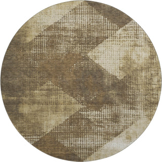Piper Looms Mayfield Diamond AMF1065 Brown Machine Washable Area Rug Round Main Image