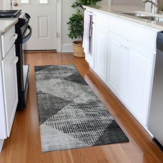 Piper Looms Mayfield Diamond AMF1065 Gray Machine Washable Area Rug Runner Lifestyle Image Feature