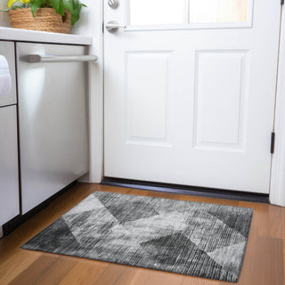 Piper Looms Mayfield Diamond AMF1065 Gray Machine Washable Area Rug Scatter Lifestyle Image Feature