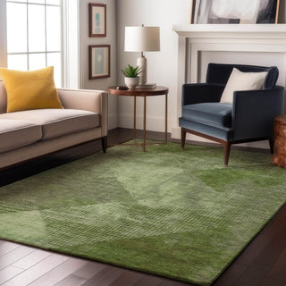 Piper Looms Mayfield Diamond AMF1065 Green Machine Washable Area Rug Lifestyle Image Feature