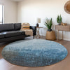 Piper Looms Mayfield Ombre AMF1066 Blue Machine Washable Area Rug Round Lifestyle Image Feature
