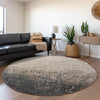 Piper Looms Mayfield Ombre AMF1066 Khaki Machine Washable Area Rug Round Lifestyle Image Feature