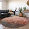 Piper Looms Mayfield Ombre AMF1066 Paprika Machine Washable Area Rug Round Lifestyle Image Feature