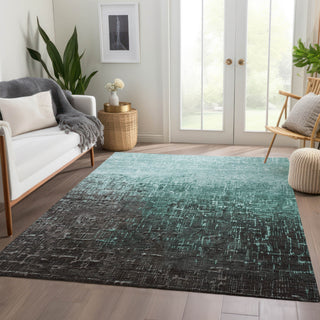 Piper Looms Mayfield Ombre AMF1066 Teal Machine Washable Area Rug Lifestyle Image Feature