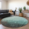 Piper Looms Mayfield Ombre AMF1066 Teal Machine Washable Area Rug Round Lifestyle Image Feature