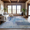 Piper Looms Mayfield Squares AMF1067 Blue Machine Washable Area Rug Lifestyle Image Feature
