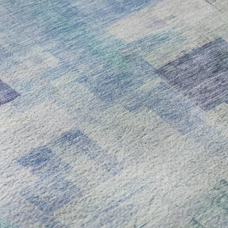 Piper Looms Mayfield Squares AMF1067 Blue Machine Washable Area Rug Swatch Image
