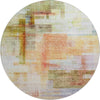 Piper Looms Mayfield Squares AMF1067 Coral Machine Washable Area Rug Round Main Image