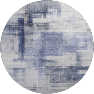 Piper Looms Mayfield Squares AMF1067 Denim Machine Washable Area Rug Round Main Image