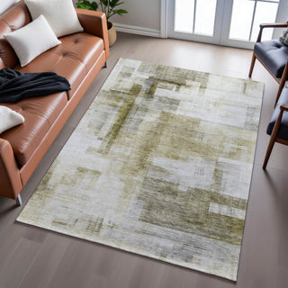 Piper Looms Mayfield Squares AMF1067 Taupe Machine Washable Area Rug Lifestyle Image Feature