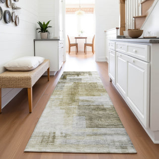 Piper Looms Mayfield Squares AMF1067 Taupe Machine Washable Area Rug Runner Lifestyle Image Feature