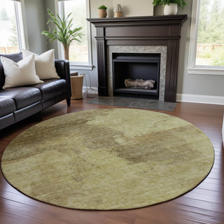 Piper Looms Mayfield Modern AMF1068 Brown Machine Washable Area Rug Round Lifestyle Image Feature