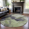 Piper Looms Mayfield Modern AMF1068 Fern Machine Washable Area Rug Round Lifestyle Image Feature