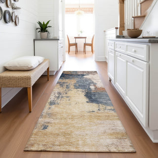 Piper Looms Mayfield Modern AMF1068 Gold Machine Washable Area Rug Runner Lifestyle Image Feature