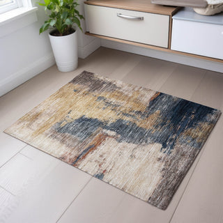 Piper Looms Mayfield Modern AMF1068 Gold Machine Washable Area Rug Scatter Lifestyle Image Feature