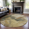 Piper Looms Mayfield Modern AMF1068 Sage Machine Washable Area Rug Round Lifestyle Image Feature