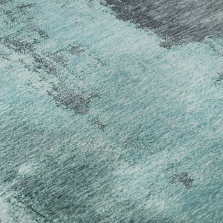 Piper Looms Mayfield Modern AMF1068 Teal Machine Washable Area Rug Swatch Image