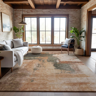 Piper Looms Mayfield Modern AMF1068 Terracotta Machine Washable Area Rug Lifestyle Image Feature