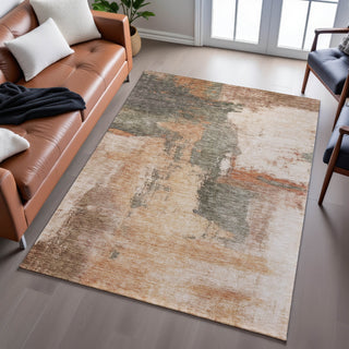 Piper Looms Mayfield Modern AMF1068 Terracotta Machine Washable Area Rug Lifestyle Image Feature