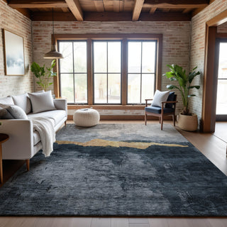 Piper Looms Mayfield Modern AMF1069 Blue Machine Washable Area Rug Lifestyle Image Feature