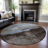 Piper Looms Mayfield Modern AMF1069 Chocolate Machine Washable Area Rug Round Lifestyle Image Feature