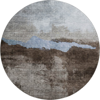 Piper Looms Mayfield Modern AMF1069 Chocolate Machine Washable Area Rug Round Main Image